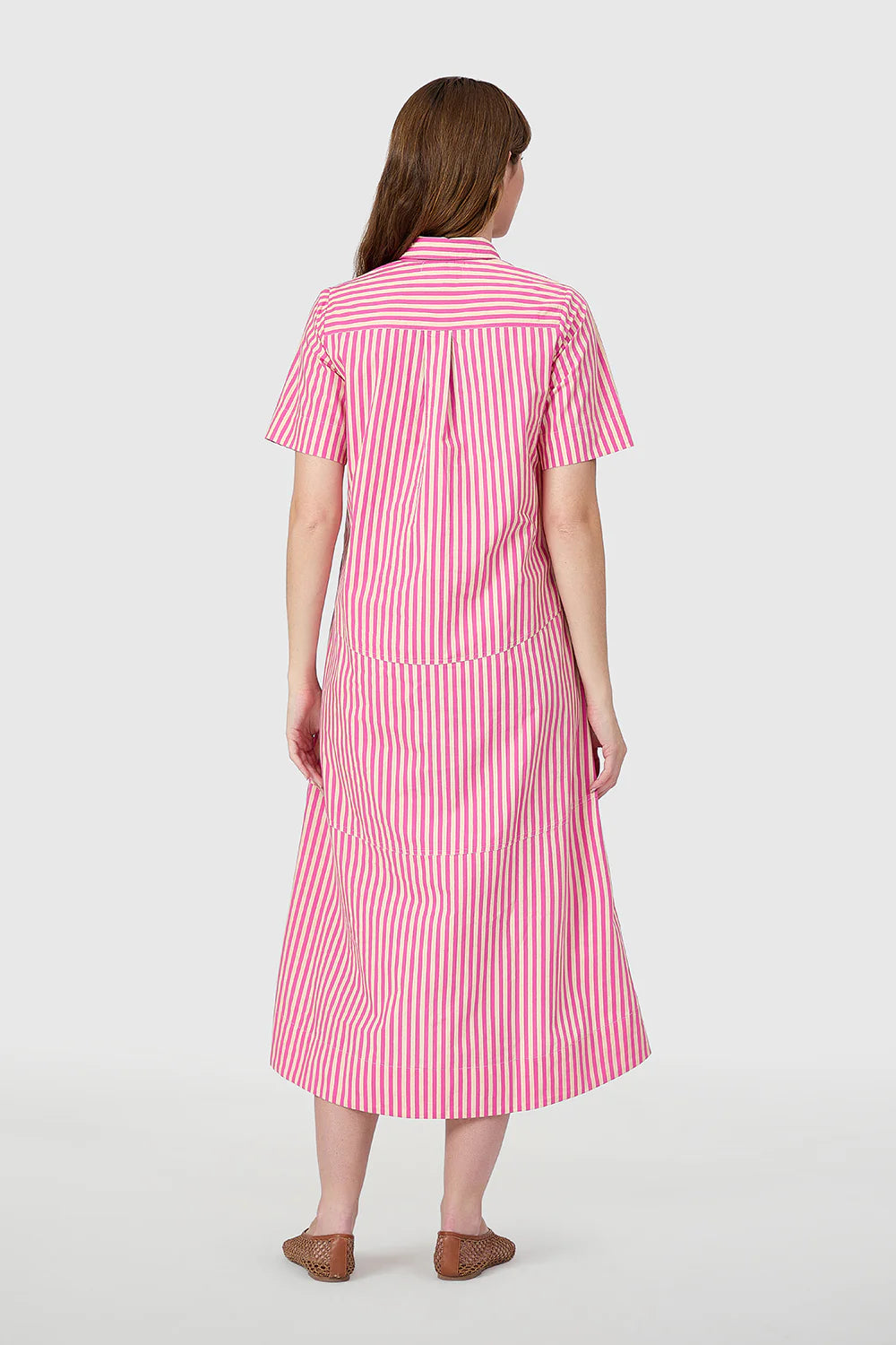City Dress - Raspberry Pinstripe