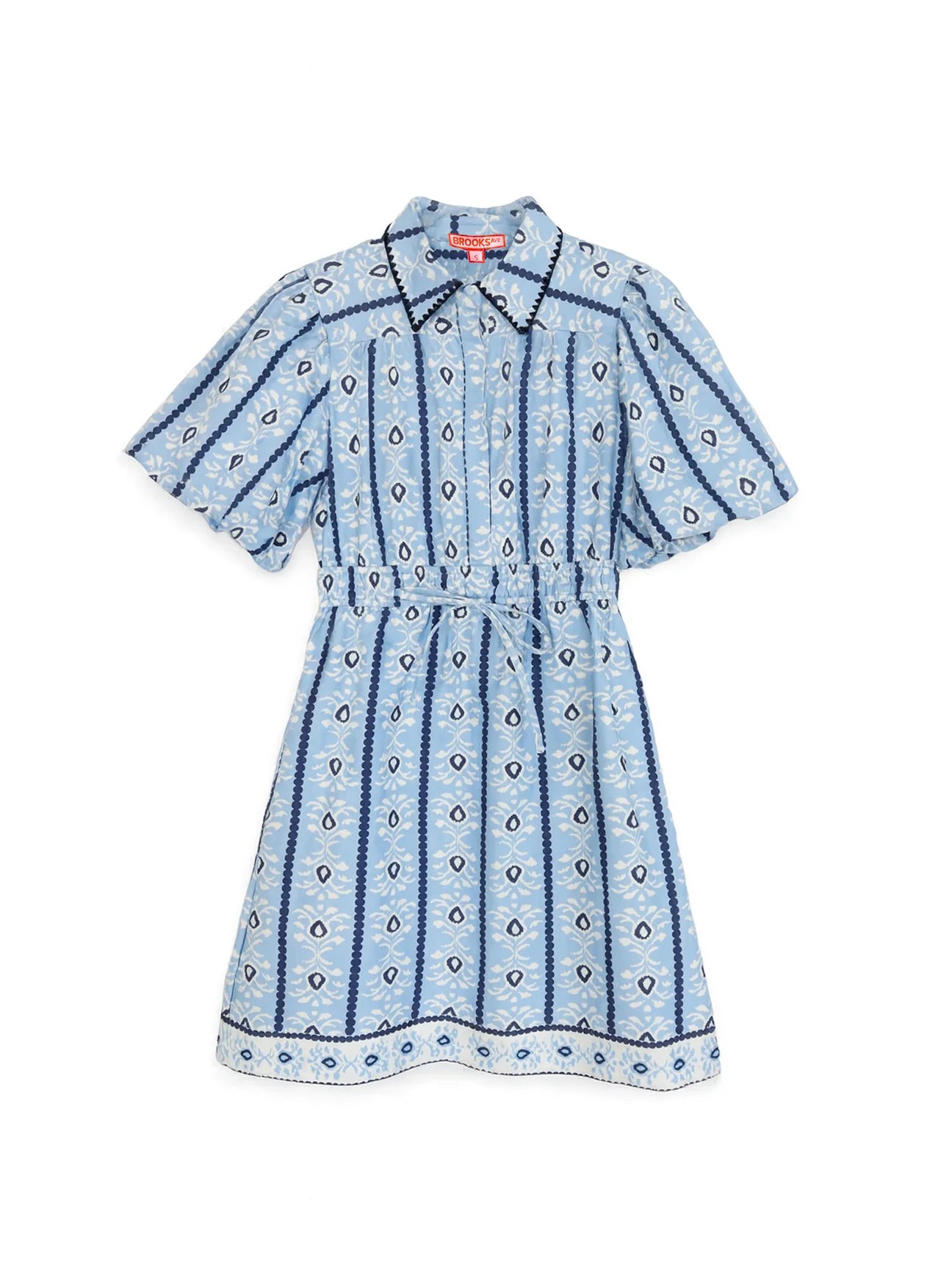 The Banyan Mini Dress - Blue Cabana Stripe