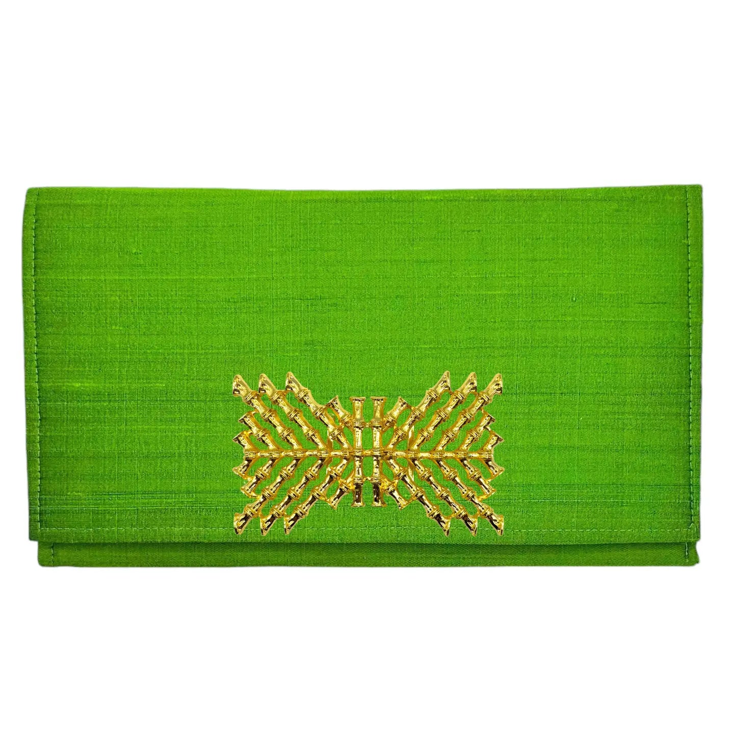 Emerald Dupioni Silk Clutch