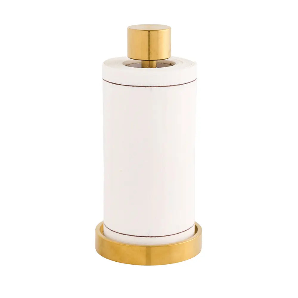 Golden Salute Cocktail Napkin Roll- White W/ Gold