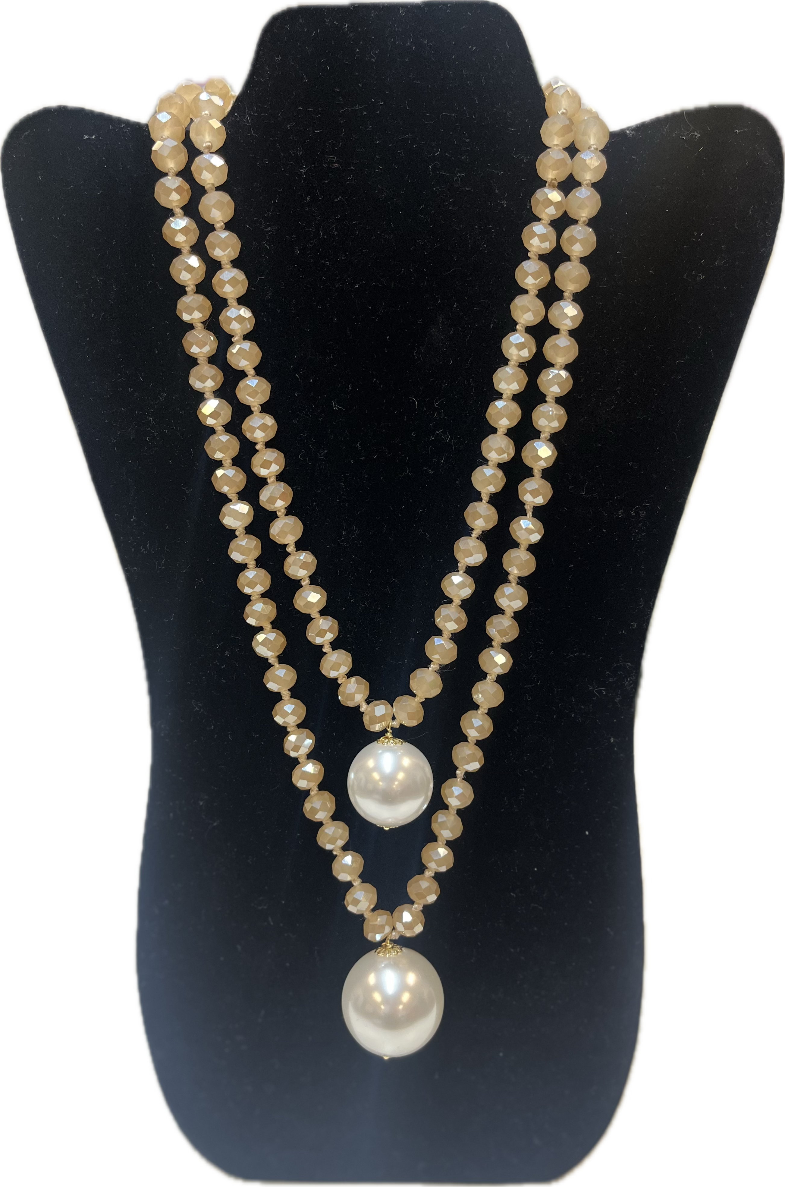 The Betty Necklace- Champagne W/ Pearl