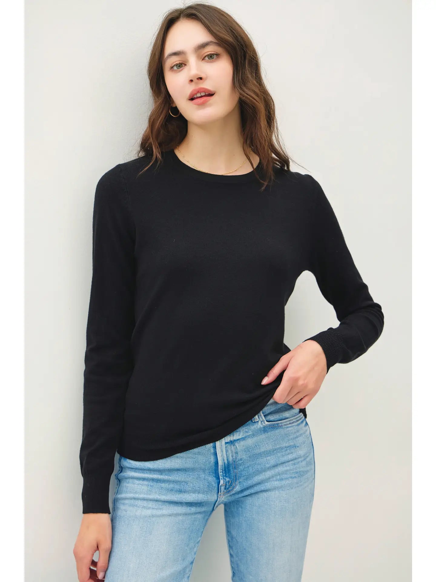 The Tyler Basic Crew Neck Soft Knit Sweater - Three Colors