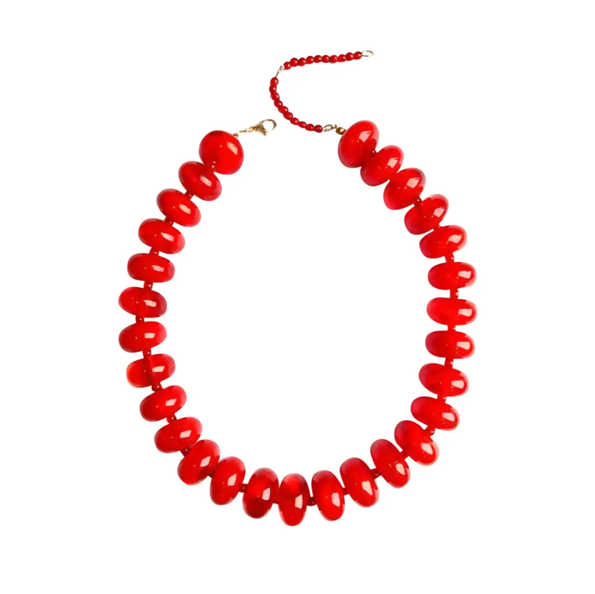 The Bailey Chunky Beaded Necklace - Red