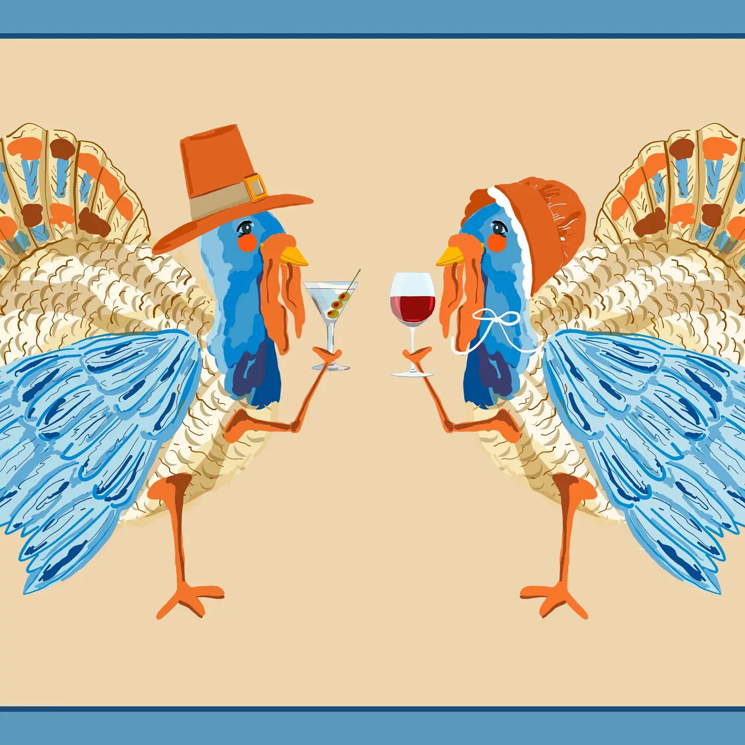 Tipsy Turkey Thanksgiving Paper Placemats