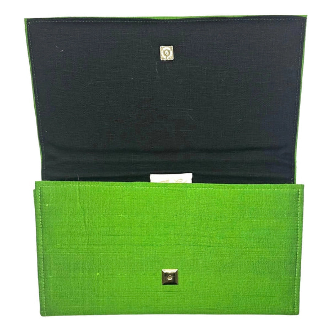 Emerald Dupioni Silk Clutch