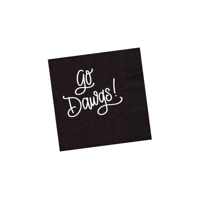 "Go Dawgs" Napkins - Black