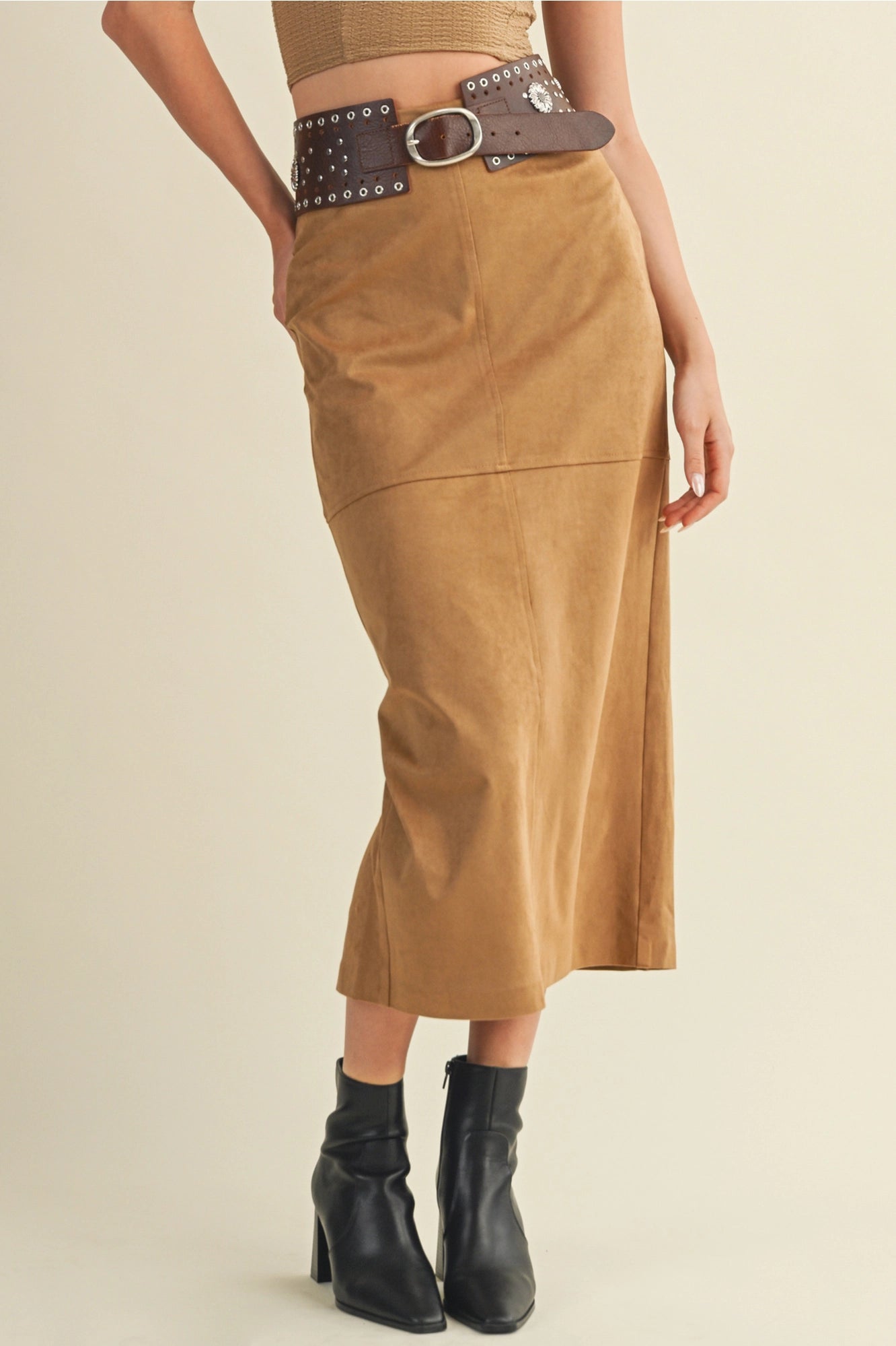 Sylvie Slit Suede Skirt - Three Colors