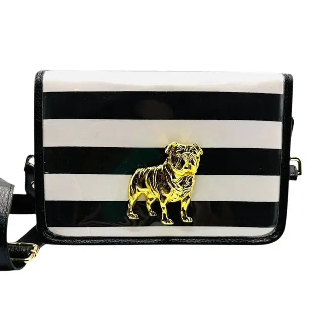 Black Striped Clear Gameday Stadium Bag w/ Gold Bulldog