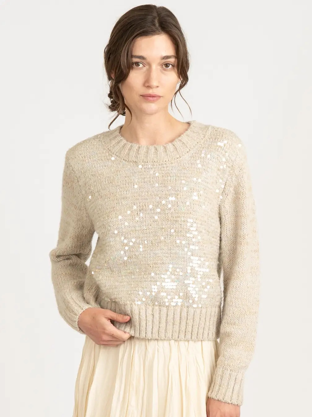Snazzy Sequined Knit Sweater
