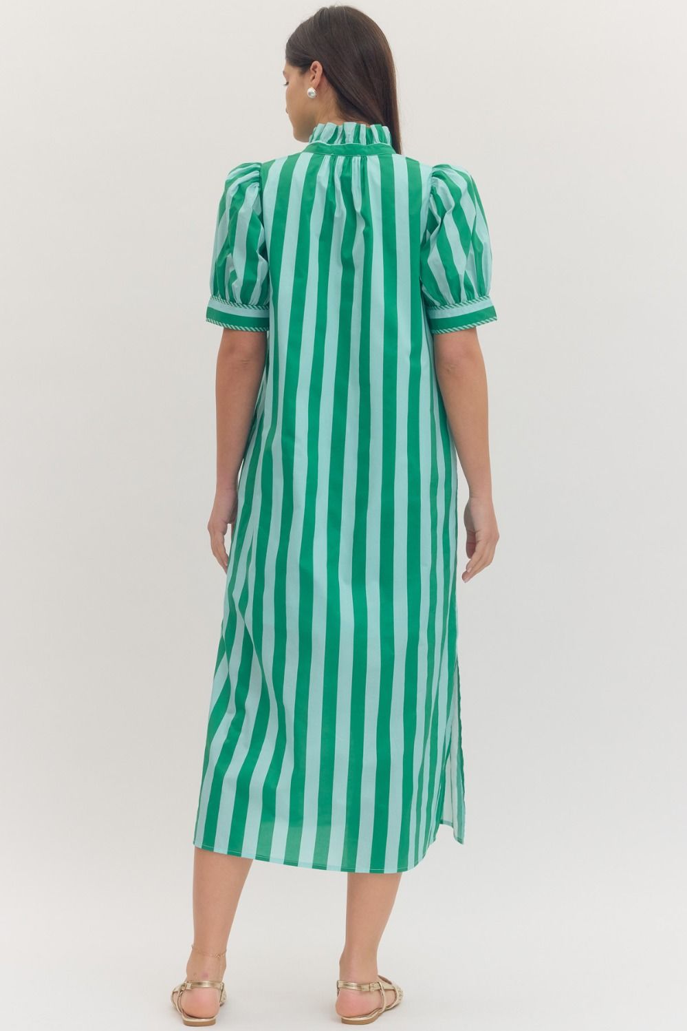 The Striped Dress- Green