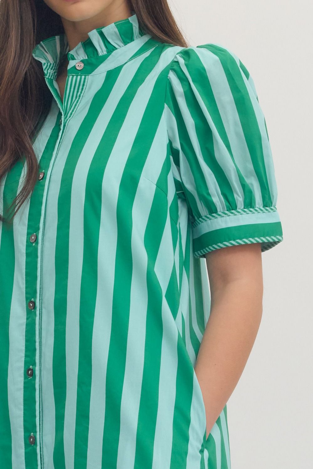 The Striped Dress- Green