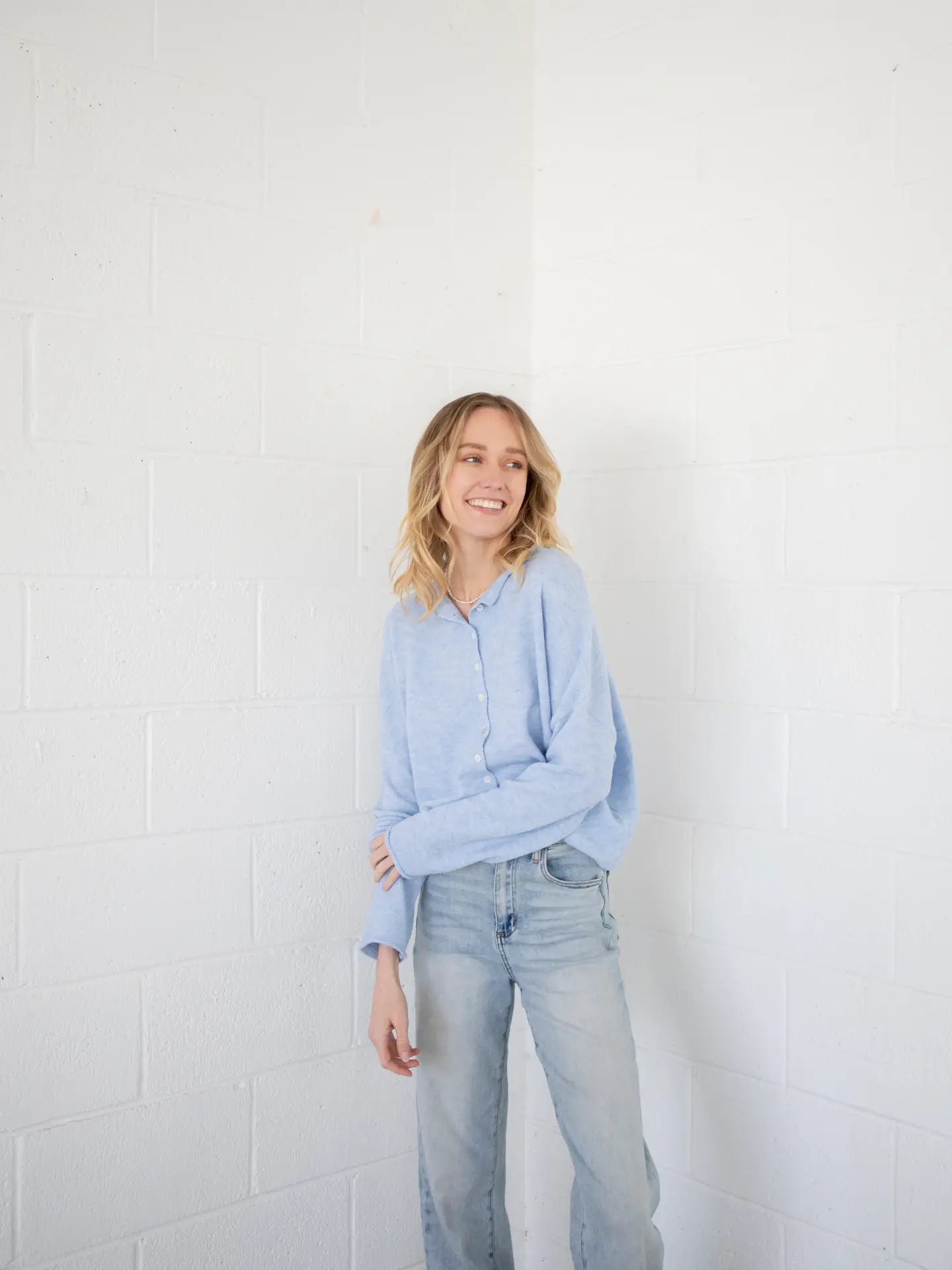 The Piper Cardigan - Sky Blue