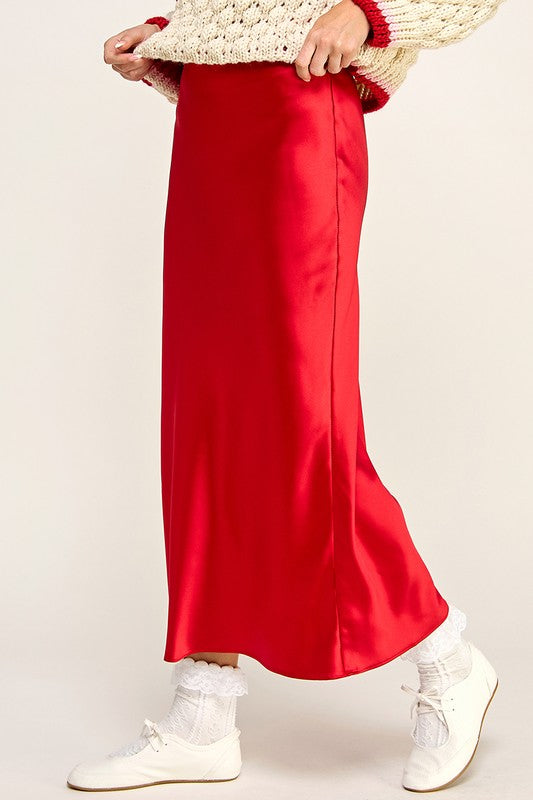 The Ninnie Midi Skirt- Red