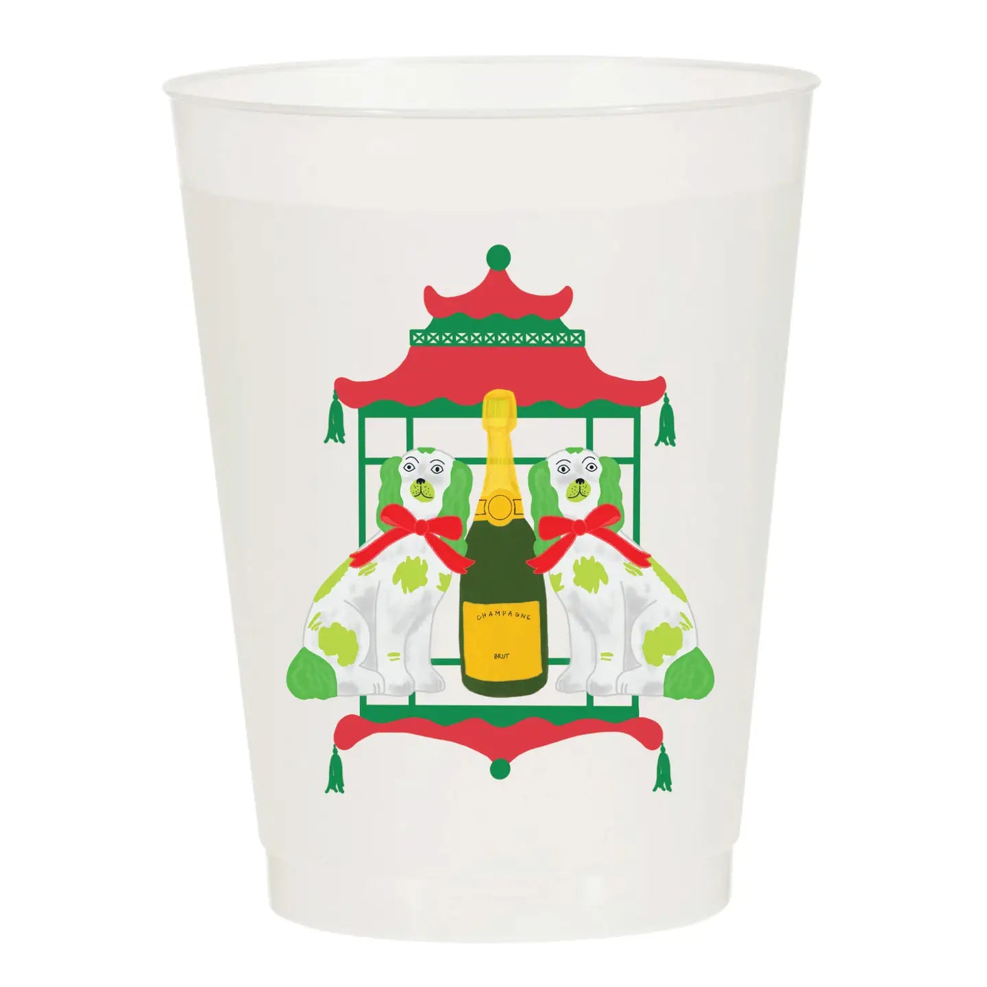 Staffordshire Christmas Champagne Frosted Cups