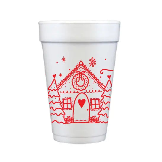 Gingerbread Foam Christmas Cups