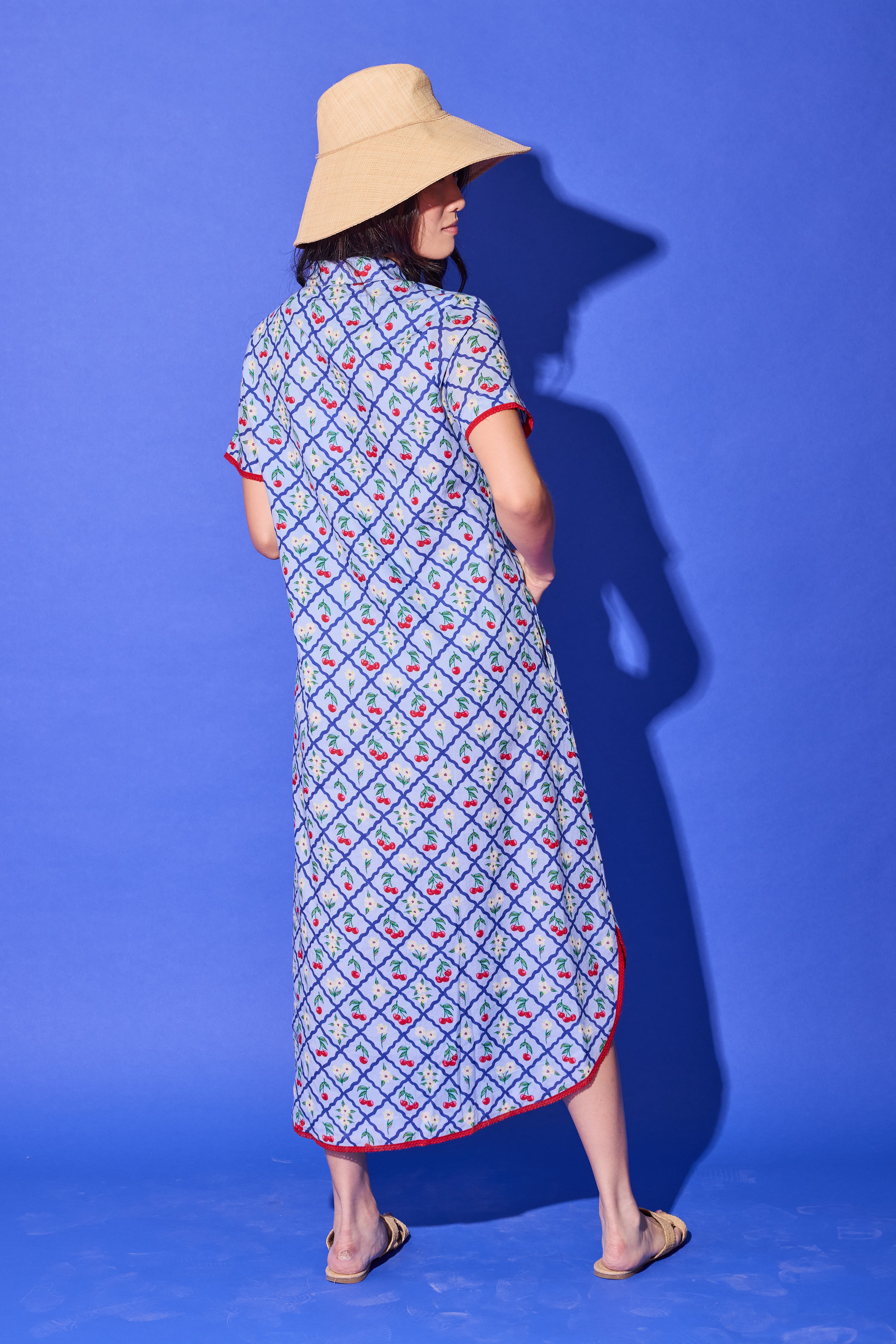 Josie Dress - Light Blue Cherry