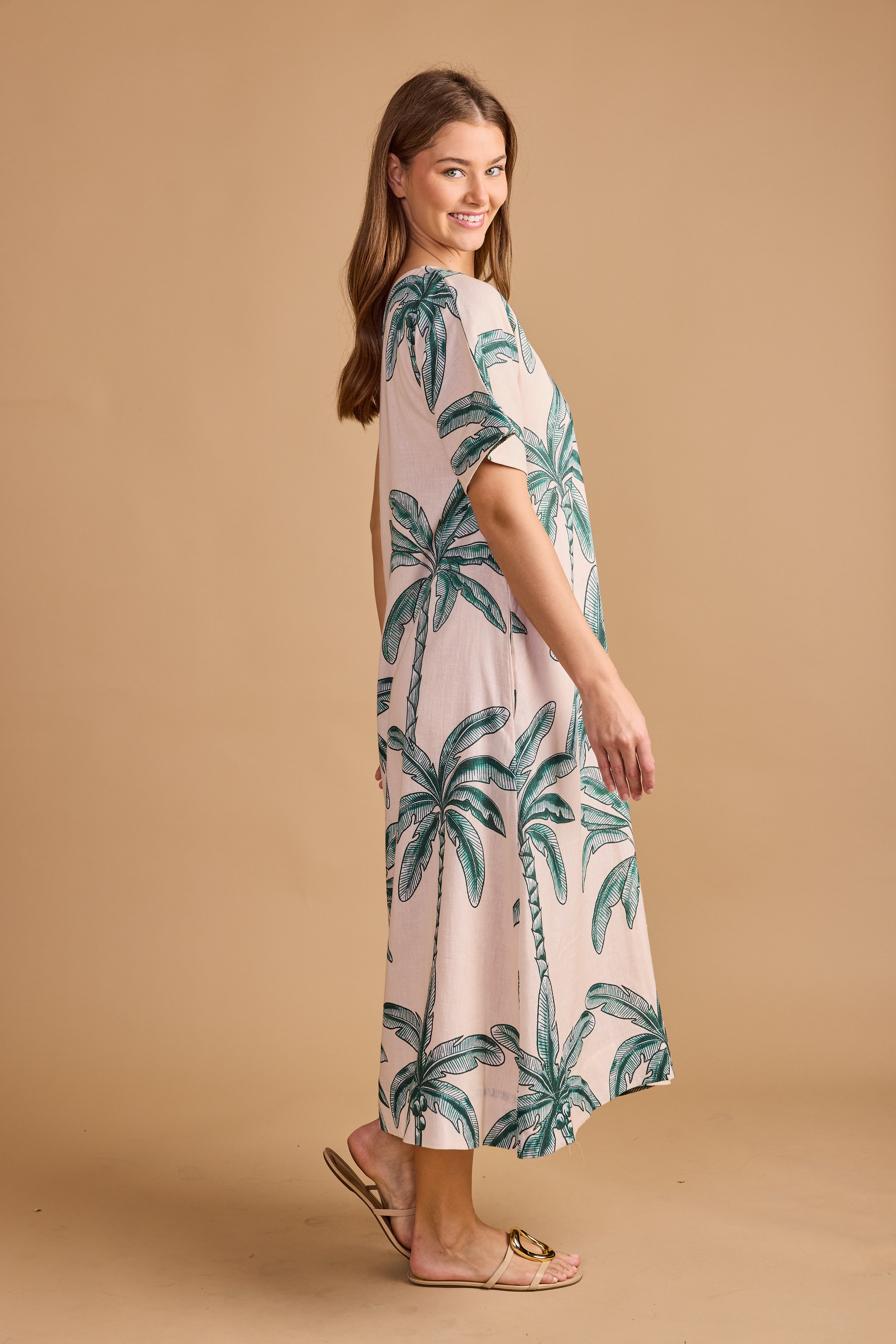 Janey Dress - Coconut Palm