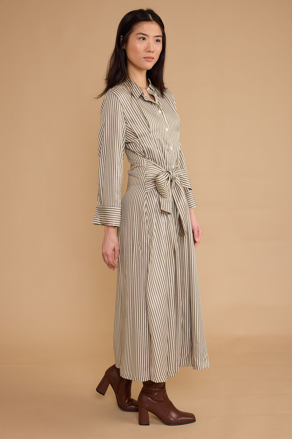 Miles Dress - Olive Grove Stripe