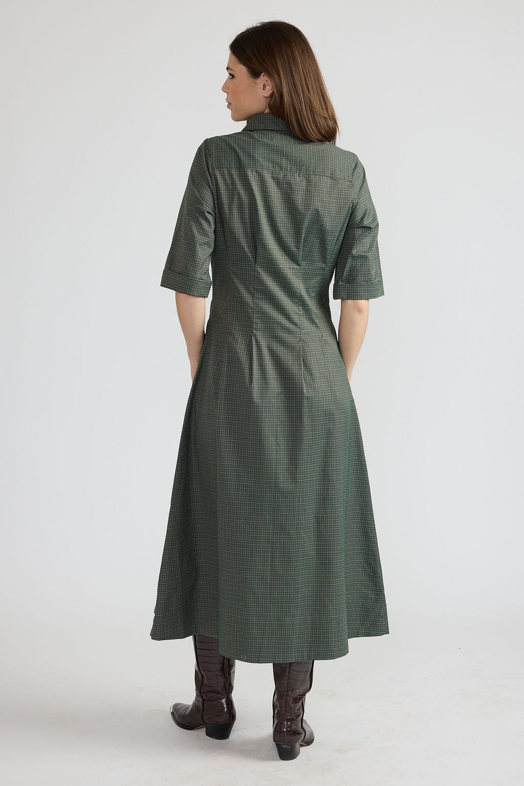 Justine Dress - Green Check