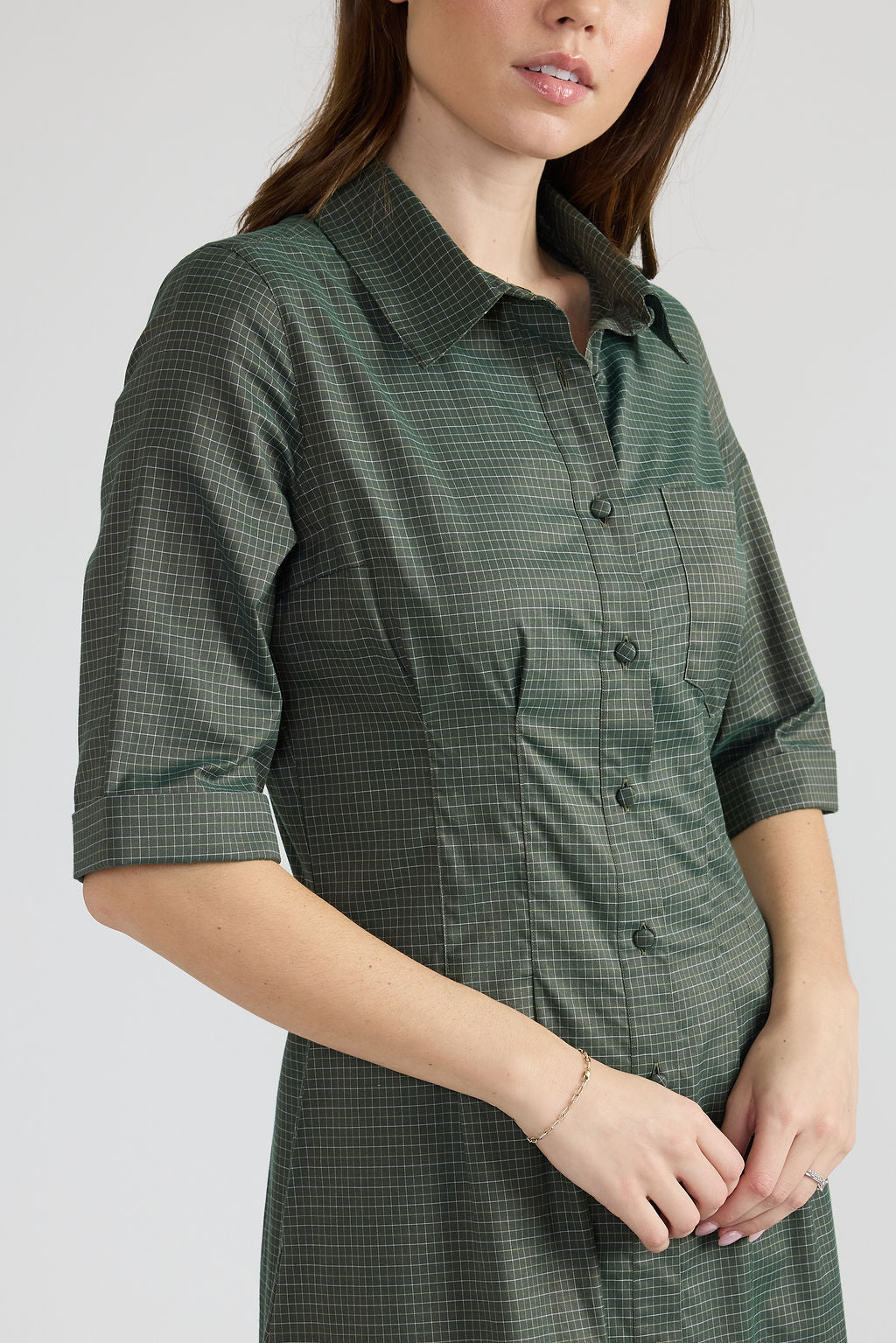 Justine Dress - Green Check