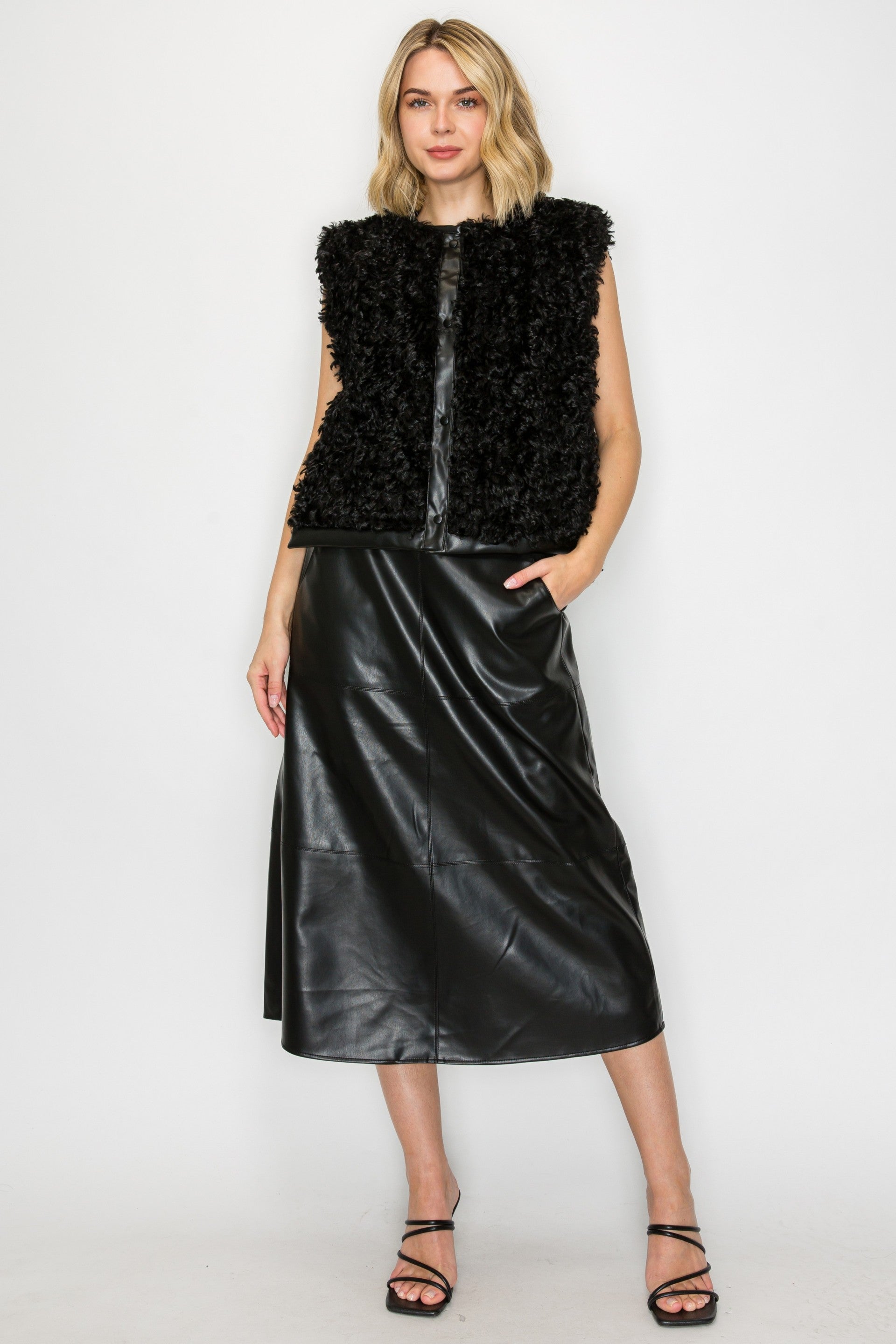 The Lena leather Skirt - Black