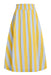 Yellow and blue striped skirt on a white background