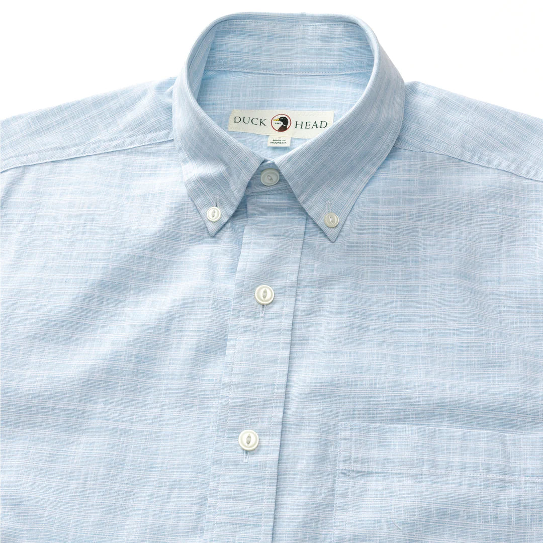 Cotton Slub Sport Shirt- Azure Blue