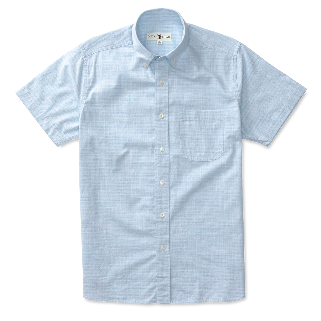 Cotton Slub Sport Shirt- Azure Blue
