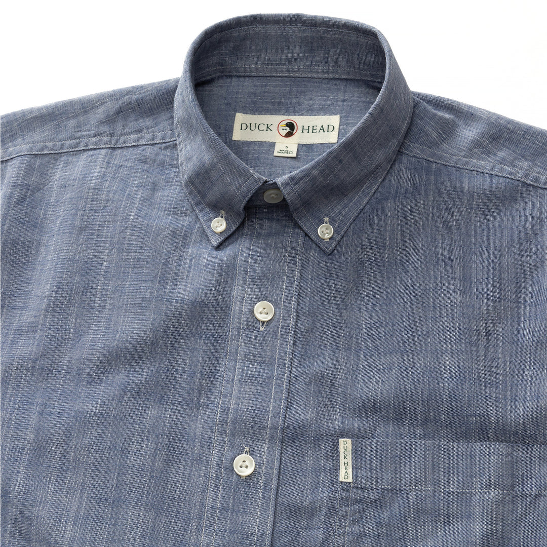 Cotton Slub Sport Shirt- Vintage Blue