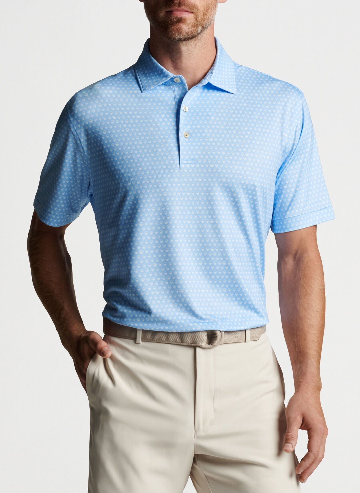 Seeing Double Performance Jersey Polo- Cottage Blue