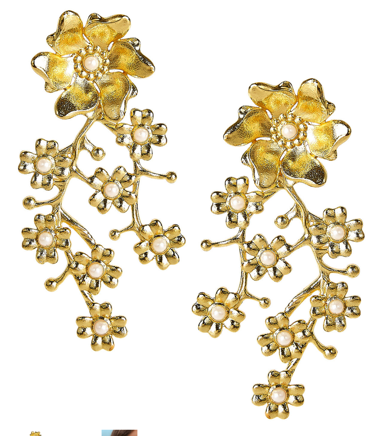 Daphne Earring-Pearl and Gold