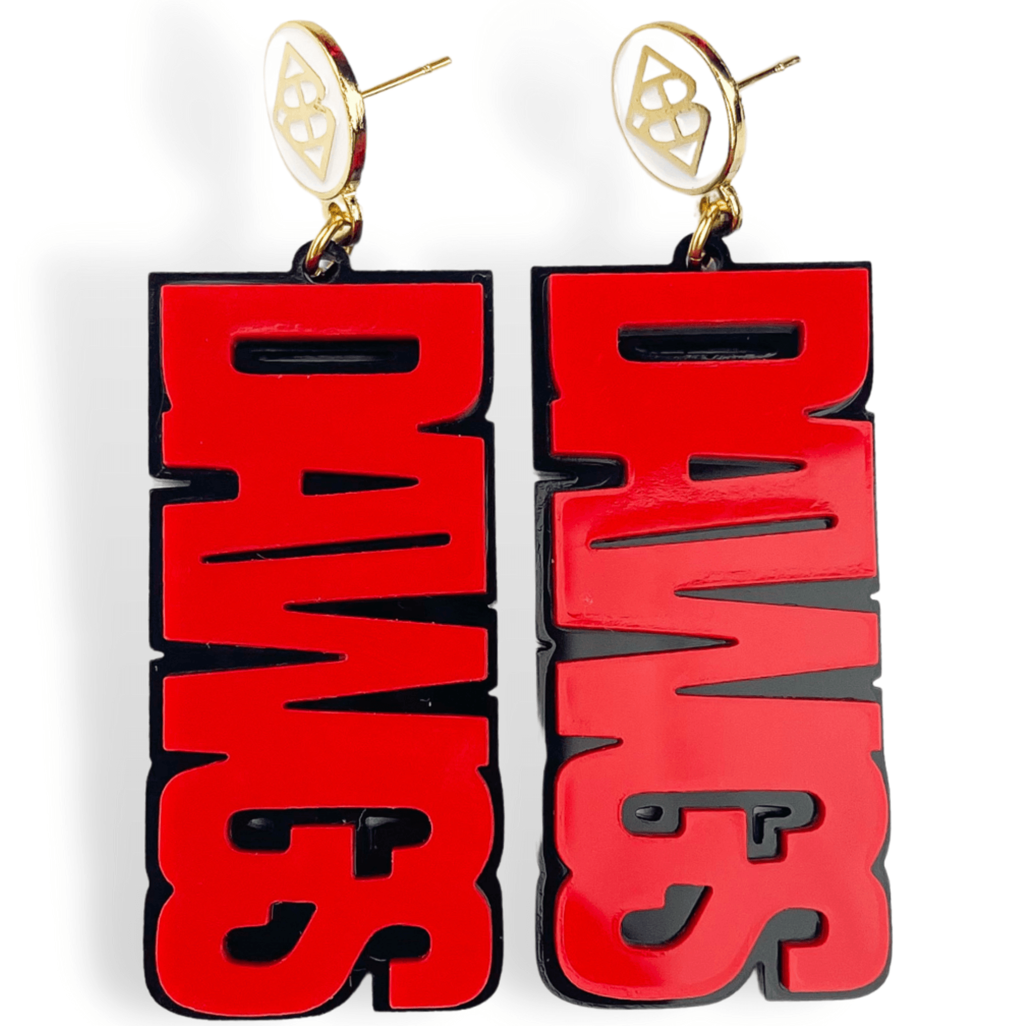 Red & Black Dawgs Earrings