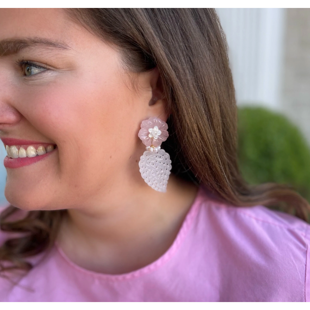 Savannah Earring-Rose Quartz