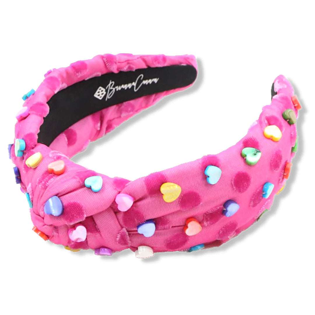 Pink Velvet Dot Headband